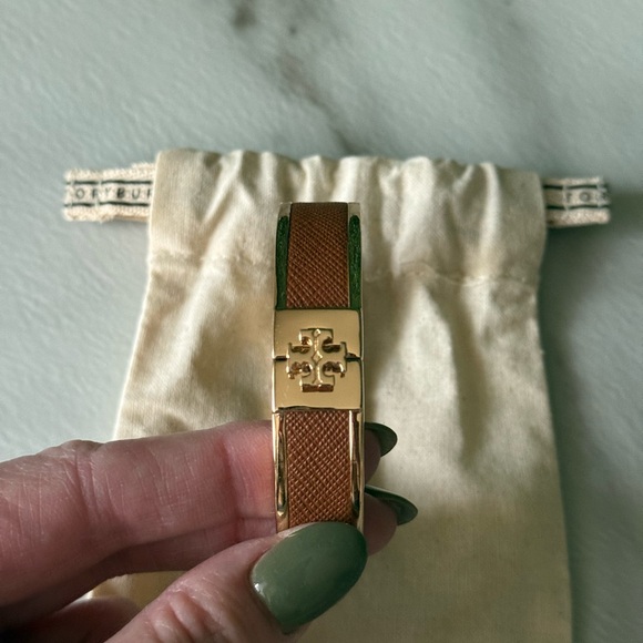 Tory Burch Gold and Moose Brown Bracelet New - Picture 2 of 5